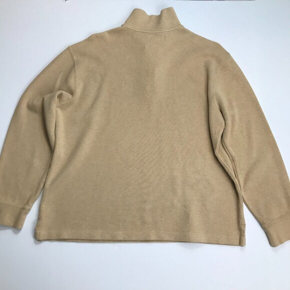 POLO RALPH LAUREN Men 100% Cotton Large Tan Logo Sweater - Picture 5 of 5